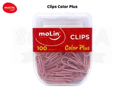 Clips MOLIN Color Plus Rosa 28mm com 100 unidades - 23080