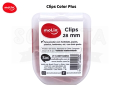 Clips MOLIN Color Plus Rosa 28mm com 100 unidades - 23080 - comprar online