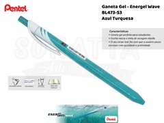 Caneta PENTEL Energel Wave Azul Turquesa - BL437-S3