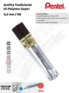 Grafite/Mina PENTEL Hi-Polymer 0,3mm HB – 300HB