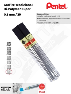 Grafite/Mina PENTEL Hi-Polymer 0,5mm 2H – C5052H