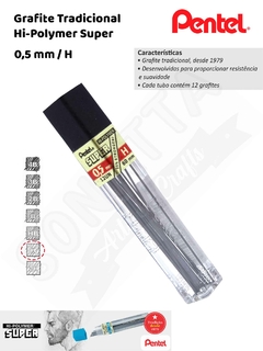 Grafite/Mina PENTEL Hi-Polymer 0,5mm H – C505H