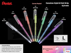 Caneta PENTEL Hybrid Gel Grip Pastel Rosa - K118-LP na internet