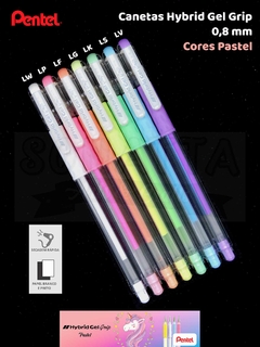 Caneta PENTEL Hybrid Gel Grip Pastel Violeta - K118-LV - Sonatta Arts & Crafts