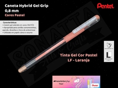 Caneta PENTEL Hybrid Gel Grip Pastel Laranja - K118-LF