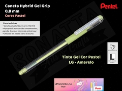 Caneta PENTEL Hybrid Gel Grip Pastel Amarela - K118-LG
