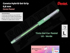 Caneta PENTEL Hybrid Gel Grip Pastel Verde - K118-LK