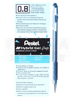 Caneta PENTEL Hybrid Gel Grip Pastel Azul Céu - K118-LS - comprar online