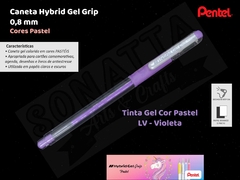 Caneta PENTEL Hybrid Gel Grip Pastel Violeta - K118-LV