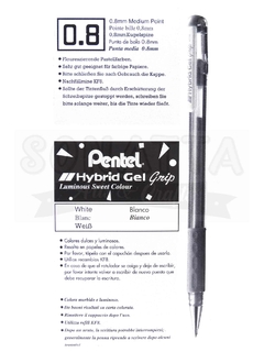 Caneta PENTEL Hybrid Gel Grip Pastel Branca - K118-LW - comprar online
