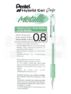 Caneta PENTEL Hybrid Gel Grip Metálica Verde Metálico - K118-MD - comprar online