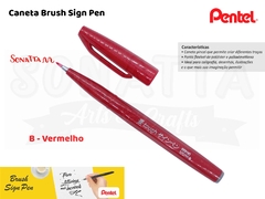 Brush PENTEL Sign Pen Vermelha - SES15C-B - comprar online