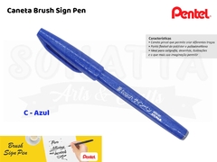 Brush PENTEL Sign Pen Azul - SES15C-C