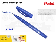 Brush PENTEL Sign Pen Azul - SES15C-C - comprar online