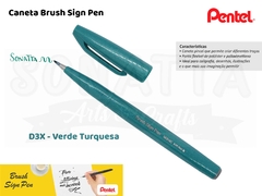 Brush PENTEL Sign Pen Verde Turquesa - SES15C-D3X - comprar online