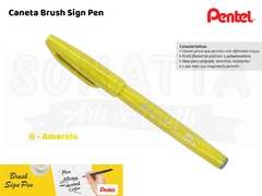 Brush PENTEL Sign Pen Amarela - SES15C-G