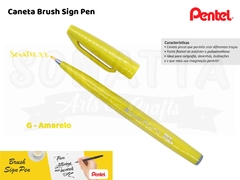 Brush PENTEL Sign Pen Amarela - SES15C-G - comprar online