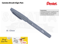 Brush PENTEL Sign Pen Cinza - SES15C-N