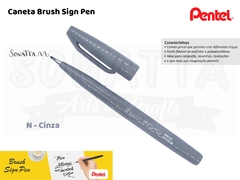Brush PENTEL Sign Pen Cinza - SES15C-N - comprar online