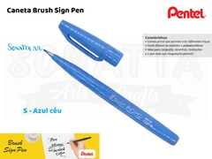 Brush PENTEL Sign Pen Azul Céu - SES15C-S - comprar online