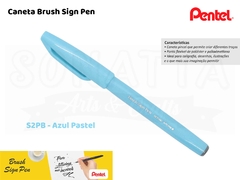 Brush PENTEL Sign Pen Azul Pastel - SES15C-S2PB