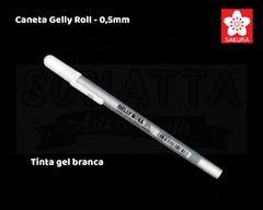 Caneta Gel SAKURA Gelly Roll 0,5mm Fina Tinta Branca - XPGB05