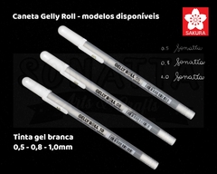 Caneta Gel SAKURA Gelly Roll 0,5mm Fina Tinta Branca - XPGB05 na internet
