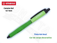 Caneta Gel STABILO Palette 0.7mm 268/1 - Corpo Verde - Tinta Azul
