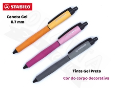 Caneta Gel STABILO Palette 0.7mm 268/1 - Corpo Cinza - Tinta Preta - comprar online