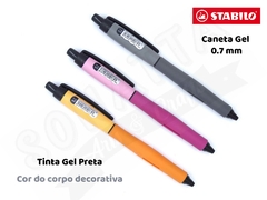Caneta Gel STABILO Palette 0.7mm 268/1 - Corpo Cinza - Tinta Preta na internet