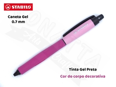 Caneta Gel STABILO Palette 0.7mm 268/1 - Corpo Rosa - Tinta Preta
