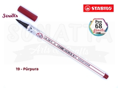 Caneta STABILO Pen 68 Brush Aquarelável - Púrpura 19 - comprar online