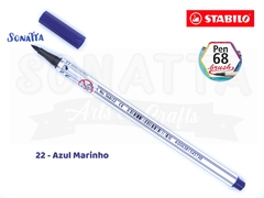 Caneta STABILO Pen 68 Brush Aquarelável - Azul Marinho 22 - comprar online