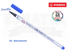 Caneta STABILO Pen 68 Brush Aquarelável - Azul Escuro 32 - comprar online