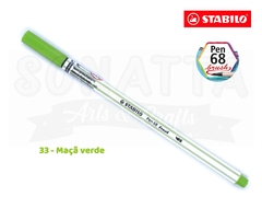 Caneta STABILO Pen 68 Brush Aquarelável - Maçã Verde 33