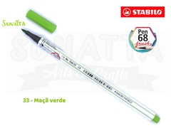 Caneta STABILO Pen 68 Brush Aquarelável - Maçã Verde 33 - comprar online