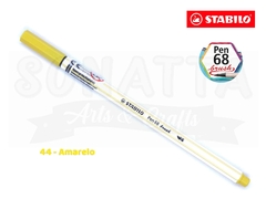 Caneta STABILO Pen 68 Brush Aquarelável - Amarelo 44