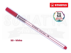 Caneta STABILO Pen 68 Brush Aquarelável - Vinho 50
