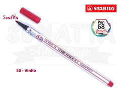 Caneta STABILO Pen 68 Brush Aquarelável - Vinho 50 - comprar online