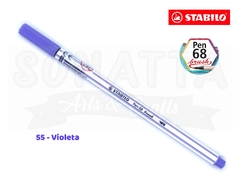 Caneta STABILO Pen 68 Brush Aquarelável - Violeta 55