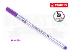 Caneta STABILO Pen 68 Brush Aquarelável - Lilás 55