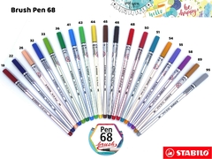 Caneta STABILO Pen 68 Brush Aquarelável - Azul Marinho 22 na internet