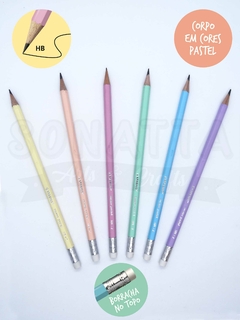 Lápis Preto STABILO Swano HB com Borracha - Corpo Amarelo Pastel - comprar online