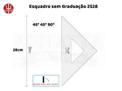 Esquadro TRIDENT Acrílico sem Graduação 45 28cm - 2528 - comprar online