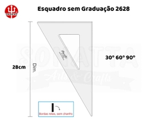 Esquadro TRIDENT Acrílico sem Graduação 60 28cm - 2628 - comprar online