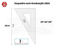 Esquadro TRIDENT Acrílico sem Graduação 60 32cm - 2632 - comprar online