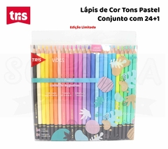 Lápis de Cor TRIS Tons Pastel Com 24 Cores + 1 - 607719