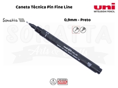 Caneta Técnica Nanquim PIN 0.9mm cor Preta UNI - comprar online