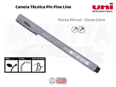 Caneta Técnica Nanquim PIN Brush cor Cinza Claro UNI