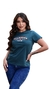 CAMISETA FEMININA NFR VERDE PETROLÉO BORDADA